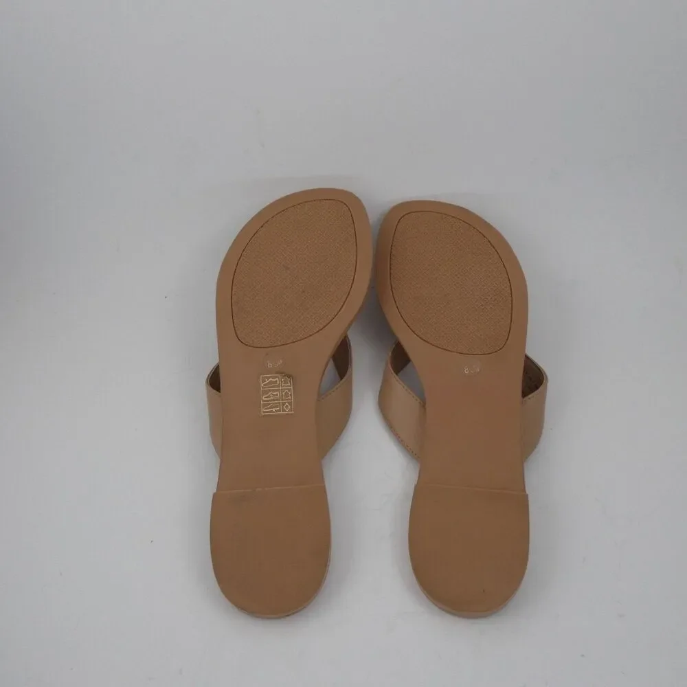 Tory Burch Monroe Women’s US 8.5 M Light Makeup Blush Leather Thong Sandals